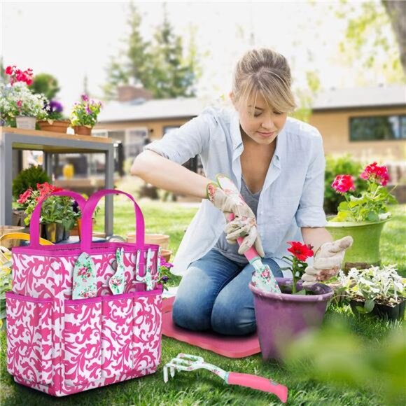 Gardening Tools,8 Pcs Heavy Duty Floral Garden Tool Set Birthday Gifts for Women - Picture 2 of 7